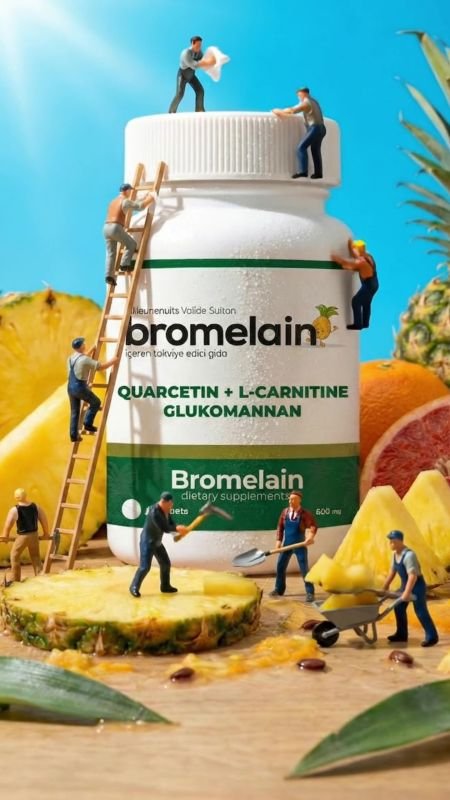 Bromelain 60 Tablet –  Quarcetin, L-Carnitine ve Glukomannan