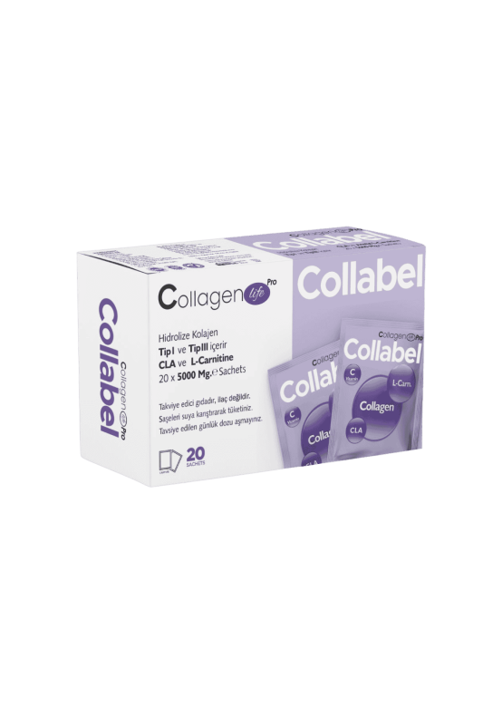 Collabel Hidrolize Kolajen Tip 1 - Tip 3 Kolajen 20 Saşe -  CLA,  L-Carnitine, Karamürver